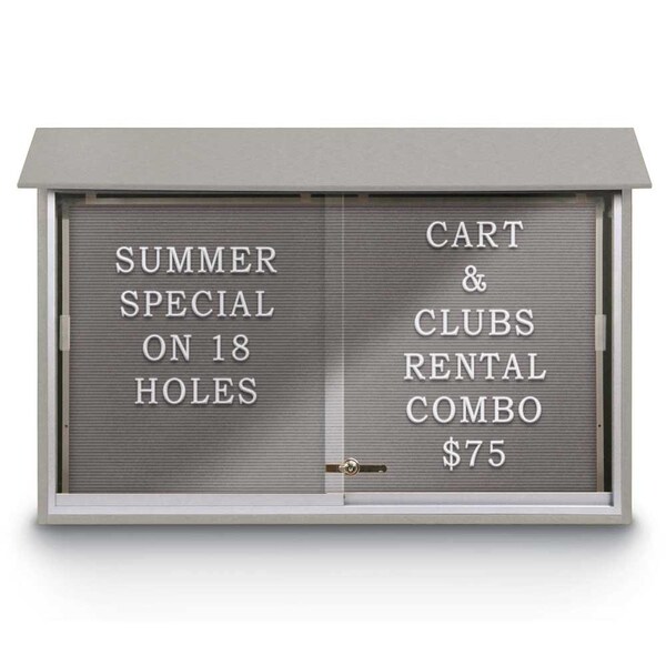 Outdoor Enclosed Combo Board, 72"x36", Bronze Frame/Blk Porc & Burgundy